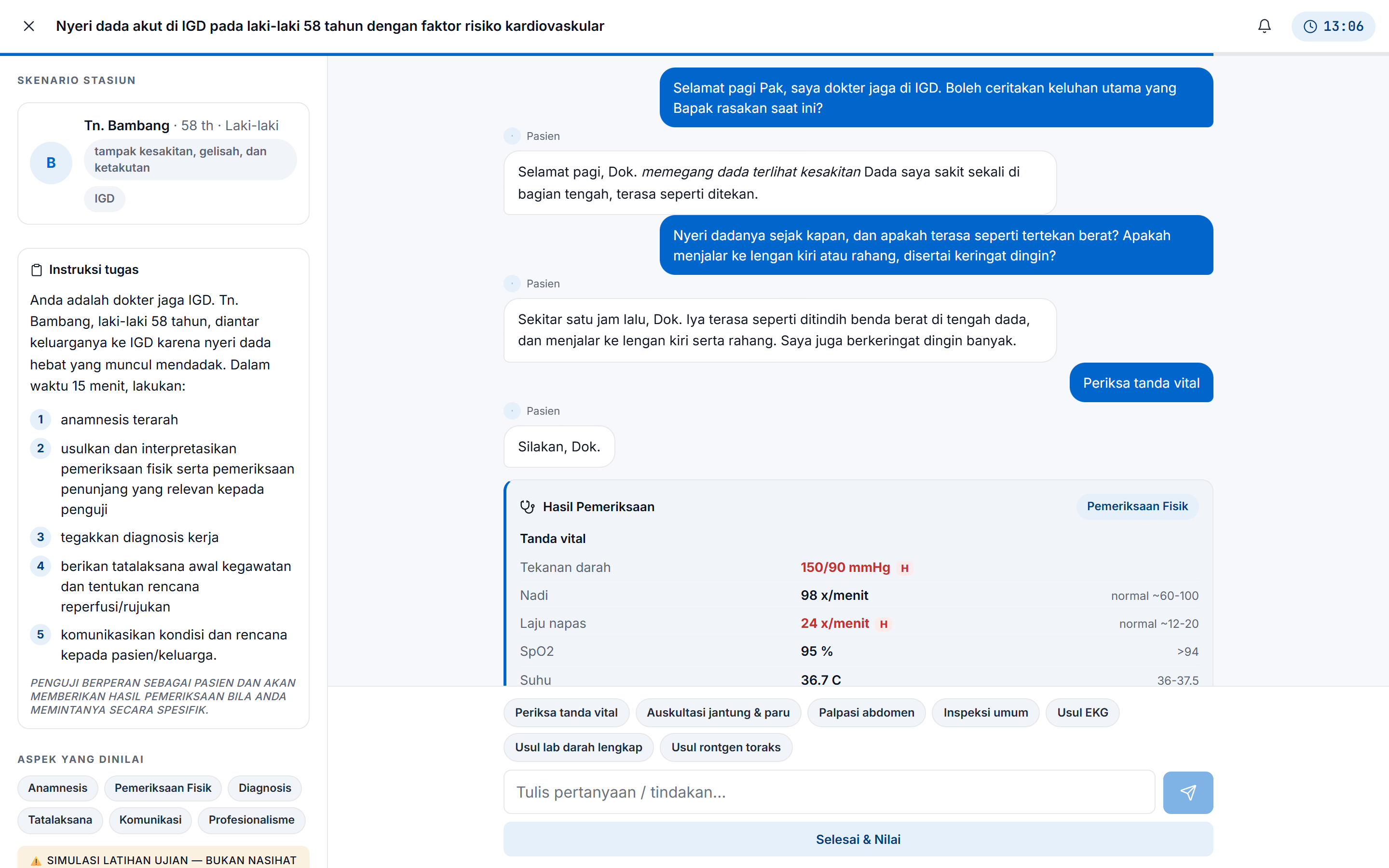 Konsultasi dengan pasien AI